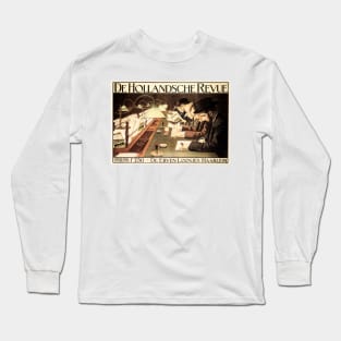 DE HOLLANDSCHE REVUE Men Reading Vintage Journal Magazines Advertisement Long Sleeve T-Shirt